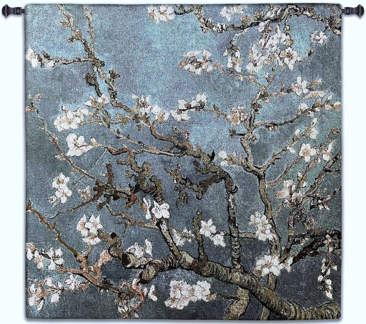 Almond Blossom Blue Square Wall Tapestry C-4572M, 4572-Wh, 4572C, 4572Cm, 4572Wh, 4590-Wh, 4590C, 4590Wh, 52H, 52W, Abstract, Almond, Art, S, Blossom, Blue, Botanical, Carolina, USAwoven, Cotton, Floral, Flower, Flowers, Gogh, Gray, Grey, Hanging, Oriental, Pedals, Purple, Seller, Square, Tapestries, Tapestry, Top50, Tree, Van, Wall, White, Woven, Woven, Bestseller, tapestries, tapestrys, hangings, and, the, exclusive