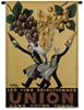 Union Wine Vintage Poster Wall Tapestry C-1747, 1747-Wh, 1747C, 1747Wh, 30-39Incheswide, 37W, 50-59Inchestall, 53H, Ad, Advertisement, Advertisements, Alcohol, Ancient, Antique, Art, Carolina, USAwoven, Cotton, Famous, Folks, Hanging, Lady, Man, Old, Olde, People, Person, Persons, Poster, Posters, Red, Spirits, Tapestries, Tapestry, Union, Vertical, Vineyard, Vintage, Wall, Wine, Woman, Women, Woven, Yellow, tapestries, tapestrys, hangings, and, the