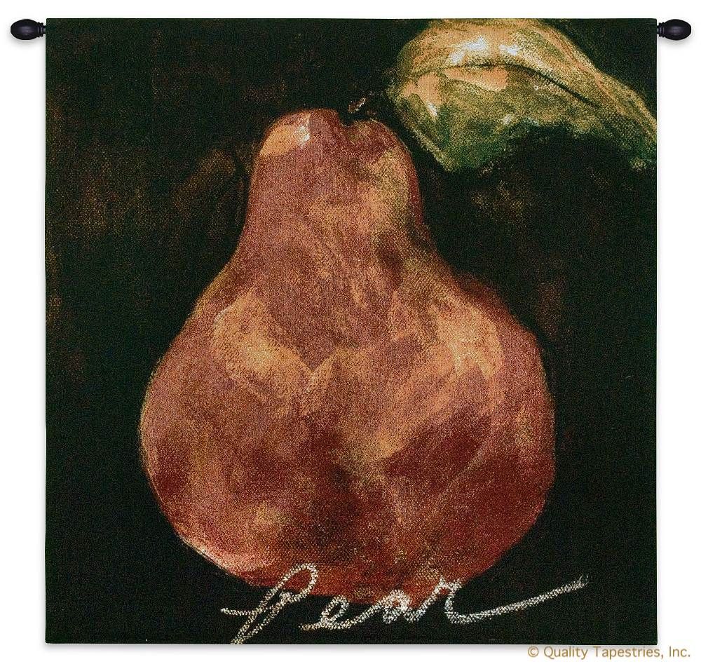 Kitchen Fruit IV Wall Tapestry C-2024, 2024-Wh, 2024C, 2024Wh, 30-39Inchestall, 30-39Incheswide, 35H, 35W, Abstract, Art, Carolina, USAwoven, Cotton, Culinary, Fruit, Grapes, Group, Hanging, Iv, Kitchen, Life, Old, Pear, Red, Square, Still, Tapestries, Tapestry, Wall, Woven, tapestries, tapestrys, hangings, and, the