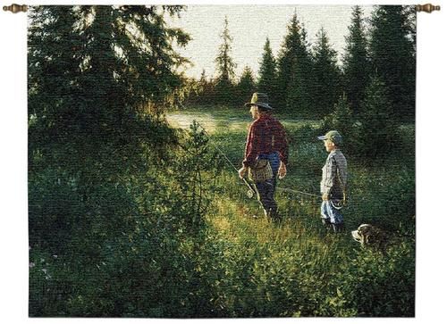 Good Times Wall Tapestry C-2322, Carolina, USAwoven, Tapestry, Hunting, Scenes, Green, Trees, 30-39Incheswide, 10-29Inchestall, Horizontal, Cotton, Woven, Wall, Hanging, Tapestries, tapestries, tapestrys, hangings, and, the