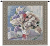 Flowers By Strauss Wall Tapestry C-2699, Carolina, USAwoven, Tapestry, Still, Life, Floral, White, Purple, Pink, Border, Music, 50-59Incheswide, 50-59Inchestall, Square, Cotton, Woven, Wall, Hanging, Tapestries, tapestries, tapestrys, hangings, and, the