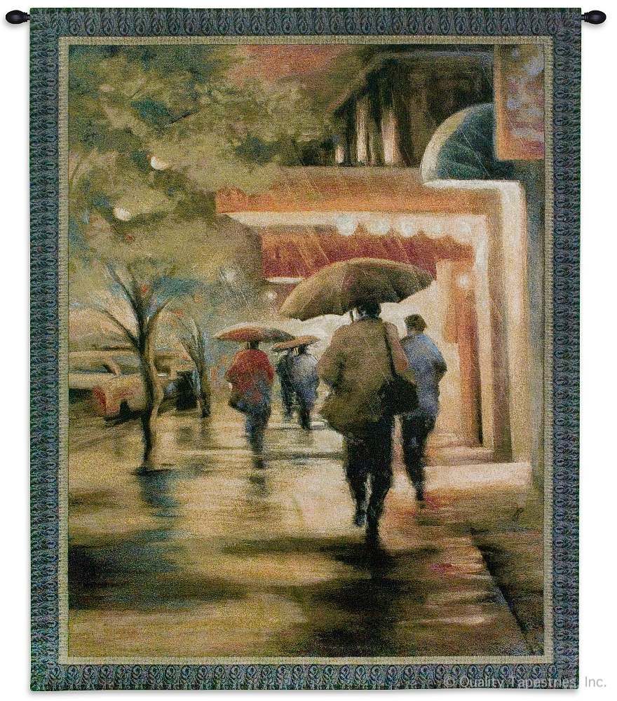 Second Street Drizzle Wall Tapestry C-2754, 2754-Wh, 2754C, 2754Wh, 40-49Incheswide, 40W, 50-59Inchestall, 53H, Abstract, Art, Ashley, Brown, Carolina, USAwoven, City, Cityscape, Cityscapes, Contemporary, Cotton, Drizzle, Hanging, Modern, Orange, Other, People, Rain, Second, Street, Tapastry, Tapestries, Tapestry, Tapistry, Vertical, Wall, Woven, tapestries, tapestrys, hangings, and, the