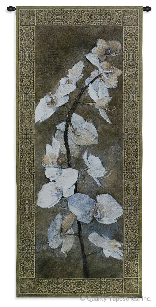 Alpha Wall Tapestry C-2836, Carolina, USAwoven, Tapestry, Botanical, Abstract, Abstract, Floral, Brown, Dark, White, Flowers, Group, 10-29Incheswide, 60-69Inchestall, Vertical, Cotton, Woven, Wall, Hanging, Tapestries, tapestries, tapestrys, hangings, and, the