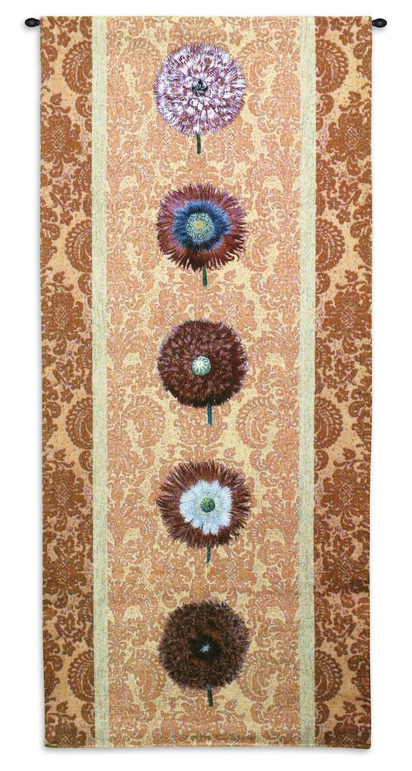 Floating Botanicals III Wall Tapestry C-2957, Carolina, USAwoven, Tapestry, Floral, Intricate, Pattern, Motif, Pink, Red, Damask, Flowers, Group, 10-29Incheswide, 50-59Inchestall, Vertical, Cotton, Woven, Wall, Hanging, Tapestries, tapestries, tapestrys, hangings, and, the