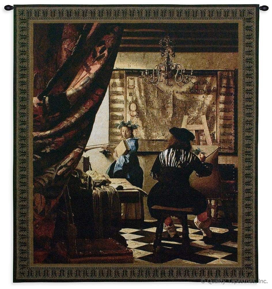 Theist Studio Wall Tapestry C-3082, 3082-Wh, 3082C, 3082Wh, 40-49Incheswide, 45W, 50-59Inchestall, 53H, Art, Artist, Brown, Carolina, USAwoven, Cotton, Dark, Erope, Europe, European, Eurupe, Famous, Folks, Hanging, Lady, Man, Masterpiece, Masterpieces, Old, Painting, Paintings, People, Person, Persons, Studio, Tapestries, Tapestry, Theist, Urope, Vertical, Wall, Woman, Women, Woven, tapestries, tapestrys, hangings, and, the