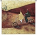 Abstract Tandem Bicycle Wall Tapestry - C-3414