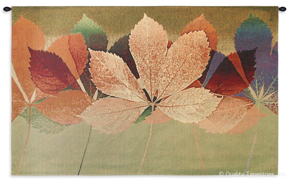 Leaf Dance II Wall Tapestry C-3838, 30-39Inchestall, 35H, 3838-Wh, 3838C, 3838Wh, 50-59Incheswide, 53W, Abstract, Art, Botanical, Carolina, USAwoven, Contemporary, Cotton, Dance, Floral, Flower, Flowers, Gold, Green, Hanging, Horizontal, Ii, Leaf, Mixed, Modern, Orange, Pedals, Purple, Tapastry, Tapestries, Tapestry, Tapistry, Wall, Woven, tapestries, tapestrys, hangings, and, the