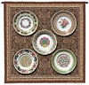 Spring Porcelain China Plates Wall Tapestry C-4109, 4109-Wh, 4109C, 4109Wh, 50-59Inchestall, 50-59Incheswide, 53H, 53W, Art, Carolina, USAwoven, China, Cotton, Hanging, Other, Plates, Porcelain, Red, Spring, Square, Tapestries, Tapestry, Wall, White, Woven, tapestries, tapestrys, hangings, and, the