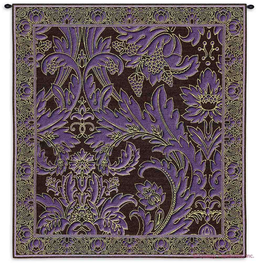 Purple & Dark Brown Motif Wall Tapestry C-4193, &, 4193-Wh, 4193C, 4193Wh, 50-59Inchestall, 50-59Incheswide, 50W, 53H, Art, Brown, Carolina, USAwoven, Cotton, Dark, Hanging, Motif, Other, Purple, Square, Sss, Tapestries, Tapestry, Wall, Woven, tapestries, tapestrys, hangings, and, the