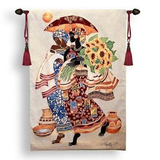 African Woman at the Market Wall Tapestry C-5134, &, 30-39Incheswide, 37W, 50-59Inchestall, 5134-Wh, 5134C, 5134Wh, 52H, Abstract, Africa, African, Art, At, Black, Carolina, USAwoven, Contemporary, Cotton, Folks, Hanging, Lady, Man, Market, Modern, Orange, People, Person, Persons, Sunflowers, Tapastry, Tapestries, Tapestry, Tapistry, The, Umbrella, Vertical, Wall, White, Woman, Women, Woven, Yellow, tapestries, tapestrys, hangings, and, the