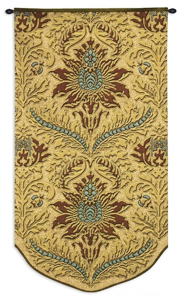 Textured Golden Motif Wall Tapestry C-5739, 30-39Incheswide, 35W, 5739-Wh, 5739C, 5739Wh, 60-69Inchestall, 64H, Art, Ashley, Carolina, USAwoven, Complex, Cotton, Design, Designs, Golden, Hanging, Intricate, Motif, Pattern, Patterns, Shapes, Tapestries, Tapestry, Textile, Textured, Vertical, Wall, Woven, tapestries, tapestrys, hangings, and, the