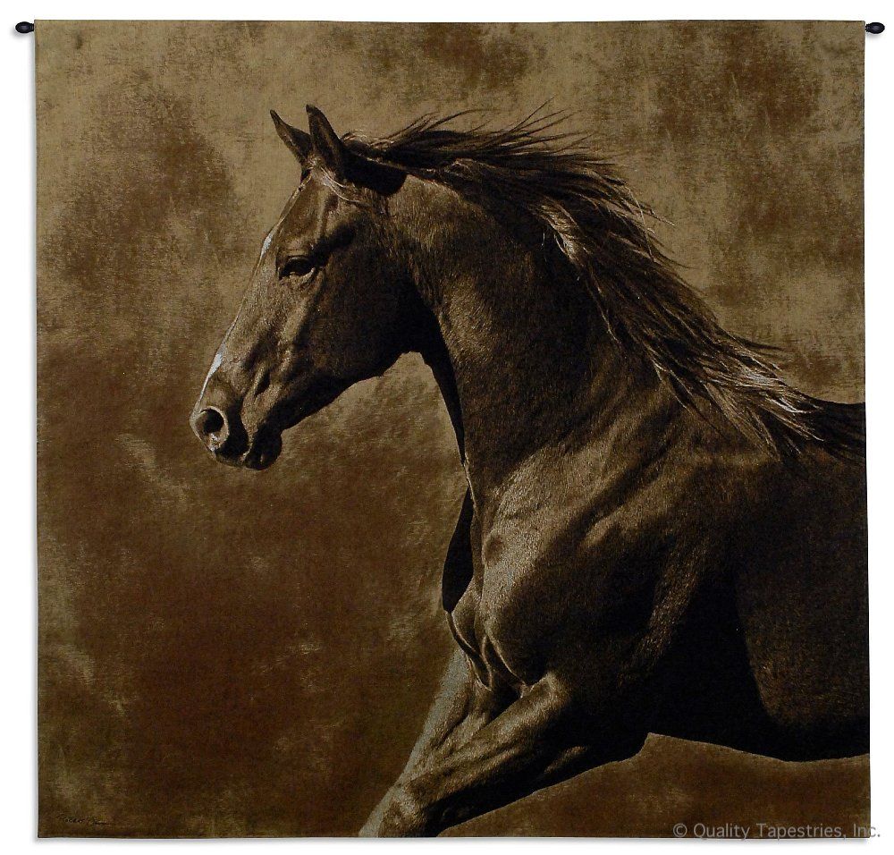 Galloping Horse I Wall Tapestry C-6012, 50-59Inchestall, 50-59Incheswide, 51H, 53W, 6012-Wh, 6012C, 6012Wh, Animal, Animals, Art, S, Brown, Carolina, USAwoven, Cotton, Dark, Galloping, Group, Hanging, Horse, I, Seller, Square, Tapastry, Tapestries, Tapestry, Tapistry, Wall, Woven, Woven, tapestries, tapestrys, hangings, and, the
