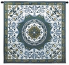 Suzani Indigo Wall Tapestry C-6052M, 40-49Inchestall, 40-49Incheswide, 44H, 44W, 50-59Inchestall, 50-59Incheswide, 53H, 53W, 6052-Wh, 6052C, 6052Cm, 6052Wh, 6053-Wh, 6053C, 6053Wh, Art, Blue, Bold, Carolina, USAwoven, Complex, Cotton, Design, Designs, Green, Hanging, Indigo, Intricate, Pattern, Patterns, Shapes, Square, Suzani, Tapestries, Tapestry, Textile, Wall, White, Woven, tapestries, tapestrys, hangings, and, the