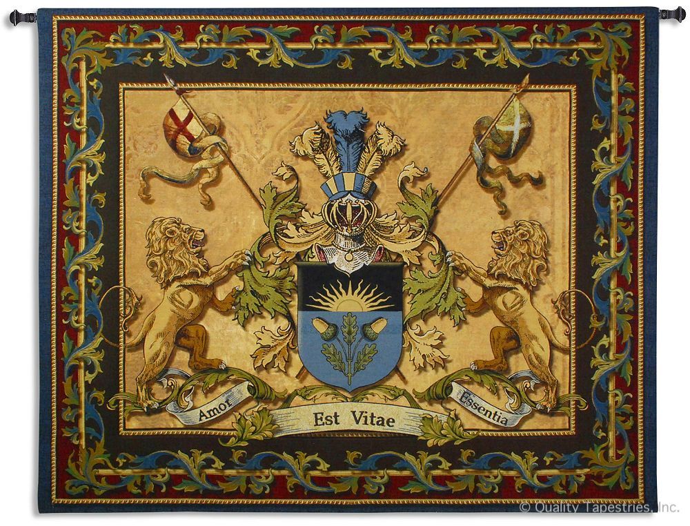 Lion Courage Coat of Arms Wall Tapestry C-6416, 50-59Inchestall, 53H, 60-69Incheswide, 6416-Wh, 6416C, 6416Wh, 64W, Arms, Art, Blue, Brown, Carolina, USAwoven, Coat, Cotton, Courage, Erope, Europe, European, Eurupe, Hanging, Lion, Medieval, Of, Old, Tapestries, Tapestry, Urope, Wall, World, Woven, Bestseller, tapestries, tapestrys, hangings, and, the
