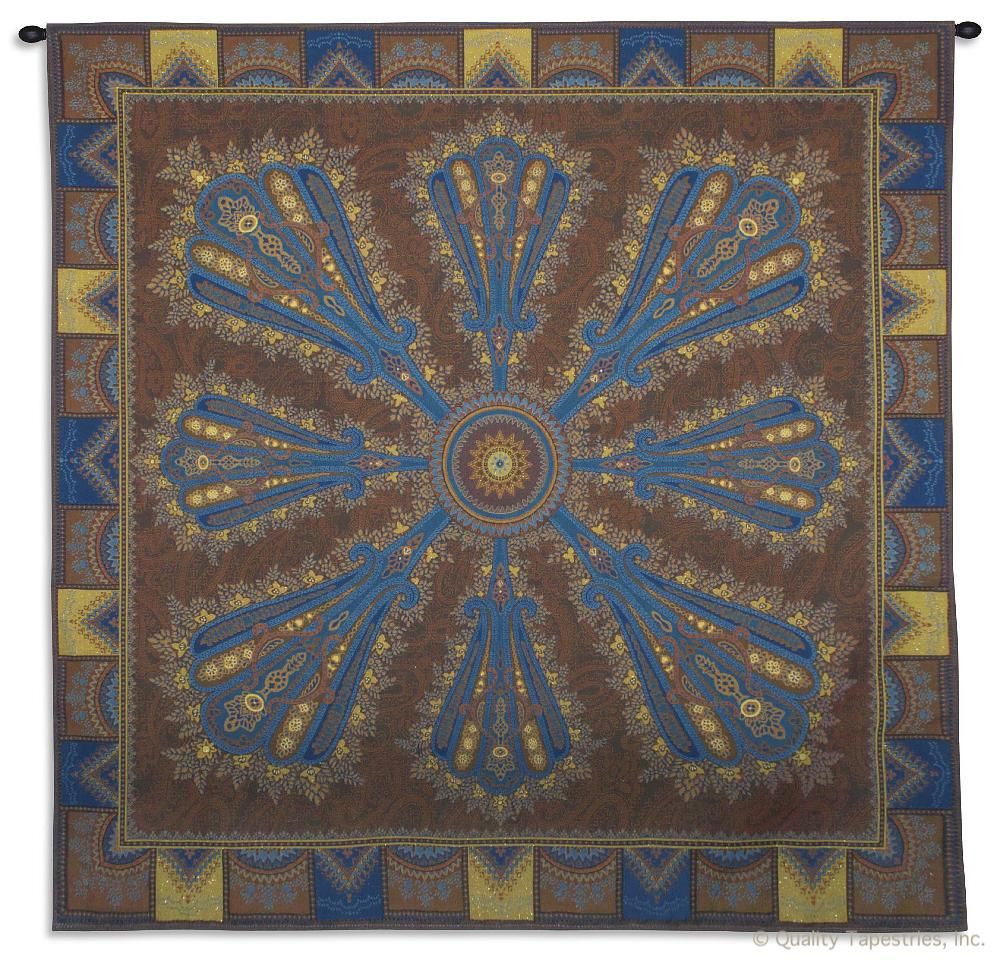 Persian Chocolate Wall Tapestry C-6695, 50-59Inchestall, 50-59Incheswide, 51H, 51W, 6695-Wh, 6695C, 6695Wh, Abstract, Art, Beige, Blue, Bold, Brown, Carolina, USAwoven, Chocolate, Contemporary, Cotton, Gold, Group, Hanging, Modern, Neutral, Persian, Square, Tapastry, Tapestries, Tapestry, Tapistry, Wall, Woven, tapestries, tapestrys, hangings, and, the