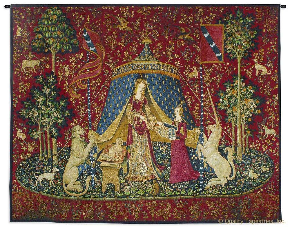 Lady and the Unicorn My Only Desire Wall Tapestry C-6700, 15Th, 50-59Inchestall, 51H, 60-69Incheswide, 62W, 6700-Wh, 6700C, 6700Wh, A, Ancient, And, Antique, Art, Belgian, Belgium, Carolina, USAwoven, Century, Cotton, Desire, Europe, European, Famous, Flemish, Horizontal, Horse, Lady, Large, Masterpiece, Medieval, Mon, My, New, Old, Olde, Only, Red, Reproduction, Sense, Seul, Tapestries, Tapestry, Tapistry, The, To, Unicorn, Vintage, Wall, With, Woman, World, Bestseller, tapestries, tapestrys, hangings, and, the