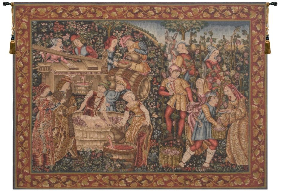 Medieval Product of the Vine French Wall Tapestry W-1331, 30-39Inchestall, 33H, 40-49Inchestall, 40-49Incheswide, 43H, 44W, 50-59Inchestall, 50-59Incheswide, 58H, 58W, 80-99Incheswide, 88W, Art, Big, Castle, Chateau, Cotton, Europe, European, France, French, Grande, Grape, Grapes, Hanging, Harvest, Horizontal, Large, Medieval, Of, Old, Olde, Orange, Palace, People, Purple, Really, Red, Tapastry, Tapestries, Tapestry, Tapistry, Top50, Vendange, Vendanges, Vendage, Vendages, Tardive, Late, Harvest, Vineyard, Wall, Wine, World, Woven, Bestseller, Frenchwoven, Europeanwoven, tapestries, tapestrys, hangings, and, the, wool, Renaissance, rennaisance, rennaissance, renaisance, renassance, renaissanse