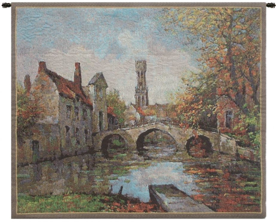 Lake of Love Small Belgian Wall Tapestry W-1659, 10-29Inchestall, 10-29Incheswide, 17H, 20W, Belgian, Border, Gray, Lake, Love, Of, Small, Square, Tapestry, Wall, Belgianwoven, Europeanwoven, tapestries, tapestrys, hangings, and, the, wool