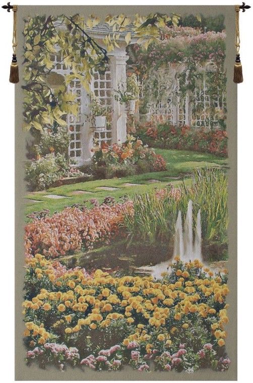 Butchart Gardens of Victoria Tall Belgian Wall Tapestry W-1756, 30-39Incheswide, 33W, 50-59Inchestall, 57H, Art, Belgian, Butchart, Cotton, Europe, European, Floral, Flower, Flowers, Garden, Gardens, Grande, Green, Hanging, Landscape, Of, Old, Olde, Tall, Tapastry, Tapestries, Tapestry, Tapistry, Vertical, Victoria, Wall, World, Woven, Yellow, Belgianwoven, Europeanwoven, tapestries, tapestrys, hangings, and, the