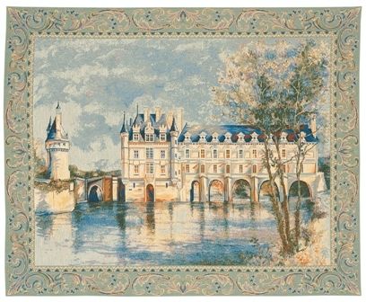 Chenonceau Castle I French Wall Tapestry W-183, 10-29Inchestall, 10-29Incheswide, 17H, 22W, 27H, 30-39Inchestall, 30-39Incheswide, 33W, 36H, 40-49Incheswide, 43W, Art, Blue, Castle, Chateau, Chenonceau, Cotton, Cream, Europe, European, France, French, Grande, Hanging, Horizontal, I, Medieval, Of, Old, Olde, Palace, Tapastry, Tapestries, Tapestry, Tapistry, Wall, White, World, Woven, Frenchwoven, Europeanwoven, tapestries, tapestrys, hangings, and, the