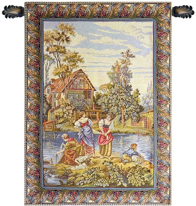 Washing by the Lake Italian Wall Tapestry Hanging, Tapestries, Woven, tapestries, tapestrys, hangings, and, the, Renaissance, rennaisance, rennaissance, renaisance, renassance, renaissanse
