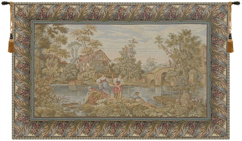 Washing Day at the Mill Italian Wall Tapestry Hanging, Tapestries, Woven, tapestries, tapestrys, hangings, and, the, Renaissance, rennaisance, rennaissance, renaisance, renassance, renaissanse