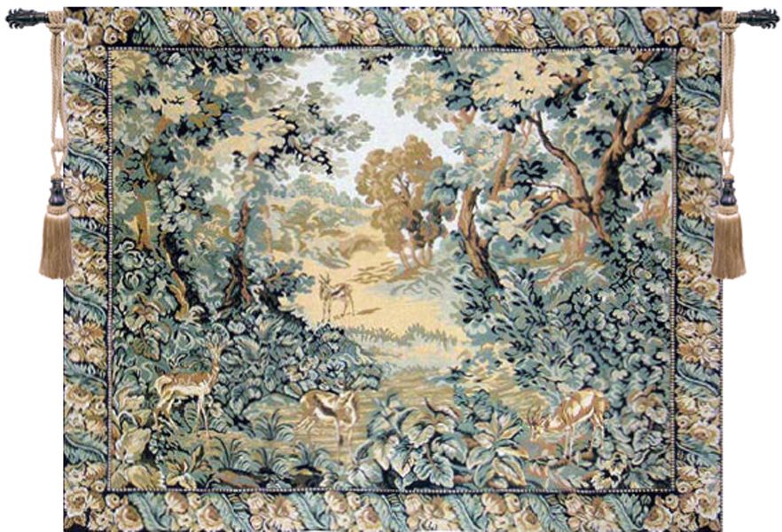 Verdure and Reindeer Wall Tapestry Hanging, Tapestries, Woven, tapestries, tapestrys, hangings, and, the