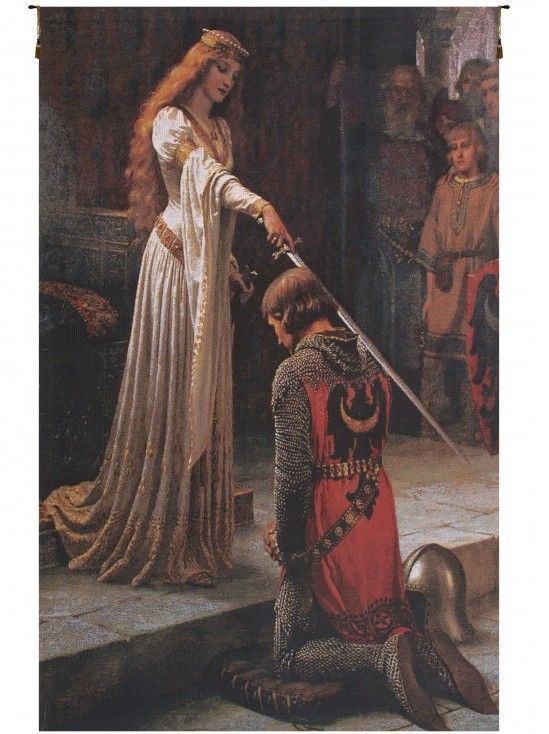 Accolade Belgian Wall Tapestry W-3915, 30-39Incheswide, 39W, 50-59Inchestall, 54H, Accolade, Belgian, Dark, Gray, Red, Tapestry, Vertical, Wall, Belgianwoven, Europeanwoven, tapestries, tapestrys, hangings, and, the, Renaissance, rennaisance, rennaissance, renaisance, renassance, renaissanse