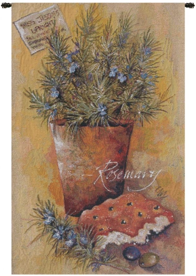 Rosemary Belgian Wall Tapestry W-3925, 10-29Inchestall, 10-29Incheswide, 17W, 24W, 28H, 30-39Inchestall, 30-39Incheswide, 34W, 38H, 40-49Incheswide, 44W, 50-59Inchestall, 57H, 70-79Inchestall, 72H, Belgian, Green, Light, Plant, Red, Rosemary, Tapestry, Vertical, Wall, Belgianwoven, Europeanwoven, tapestries, tapestrys, hangings, and, the
