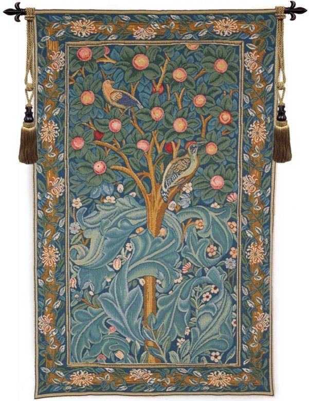 Woodpecker French Wall Tapestry tree, acanthus