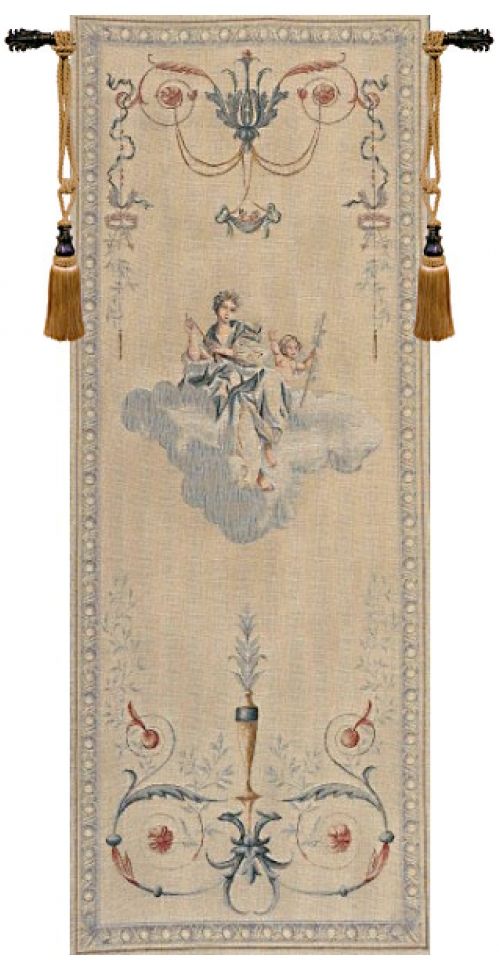 Portiere Blue Lady French Wall Tapestry narrow, panel
