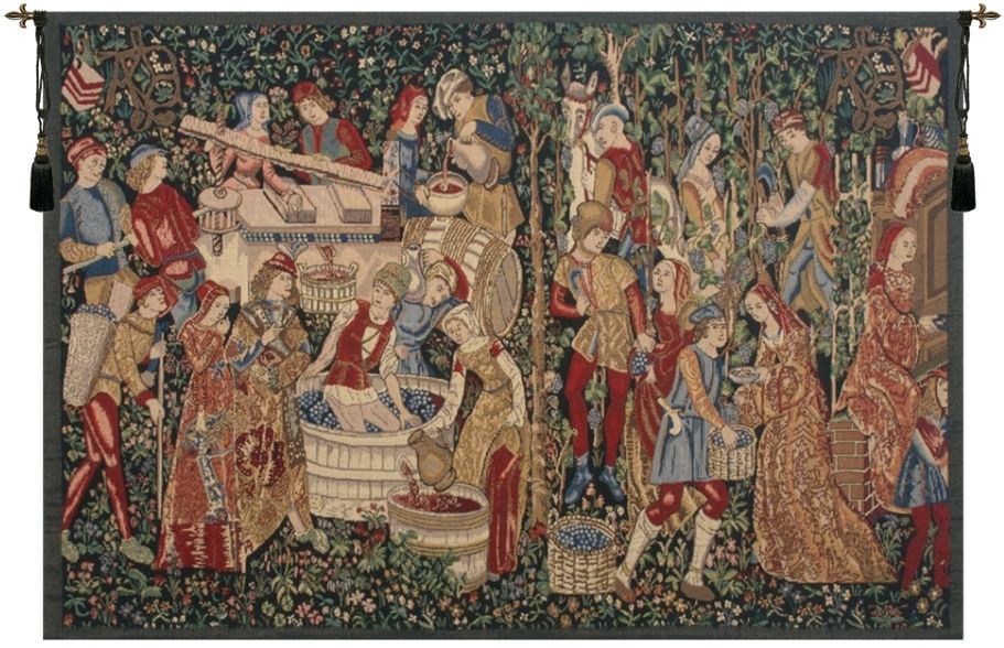 Vendanges Red Belgian Wall Tapestry Hanging, Tapestries, Woven, tapestries, tapestrys, hangings, and, the, Renaissance, rennaisance, rennaissance, renaisance, renassance, renaissanse