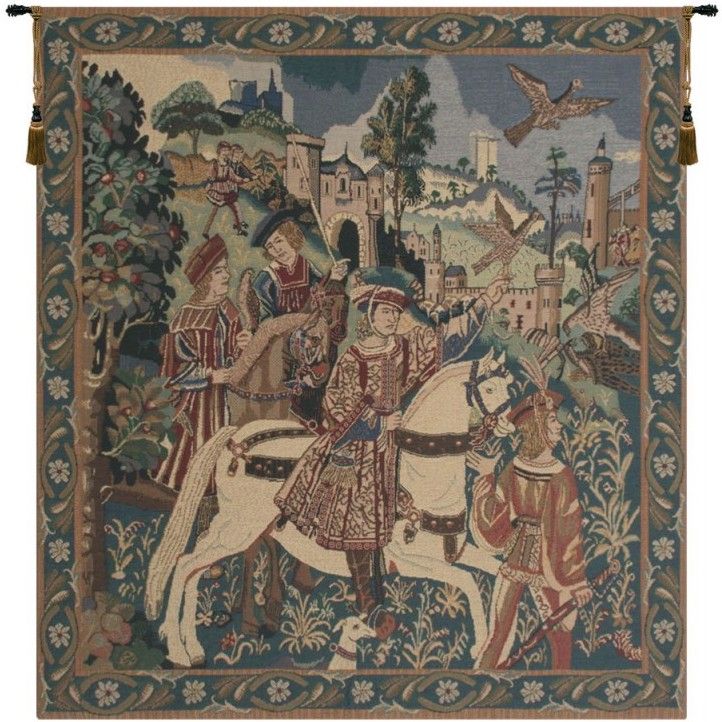 Falcon Hunt I Belgian Wall Tapestry Hanging, Tapestries, Woven, tapestries, tapestrys, hangings, and, the, Renaissance, rennaisance, rennaissance, renaisance, renassance, renaissanse