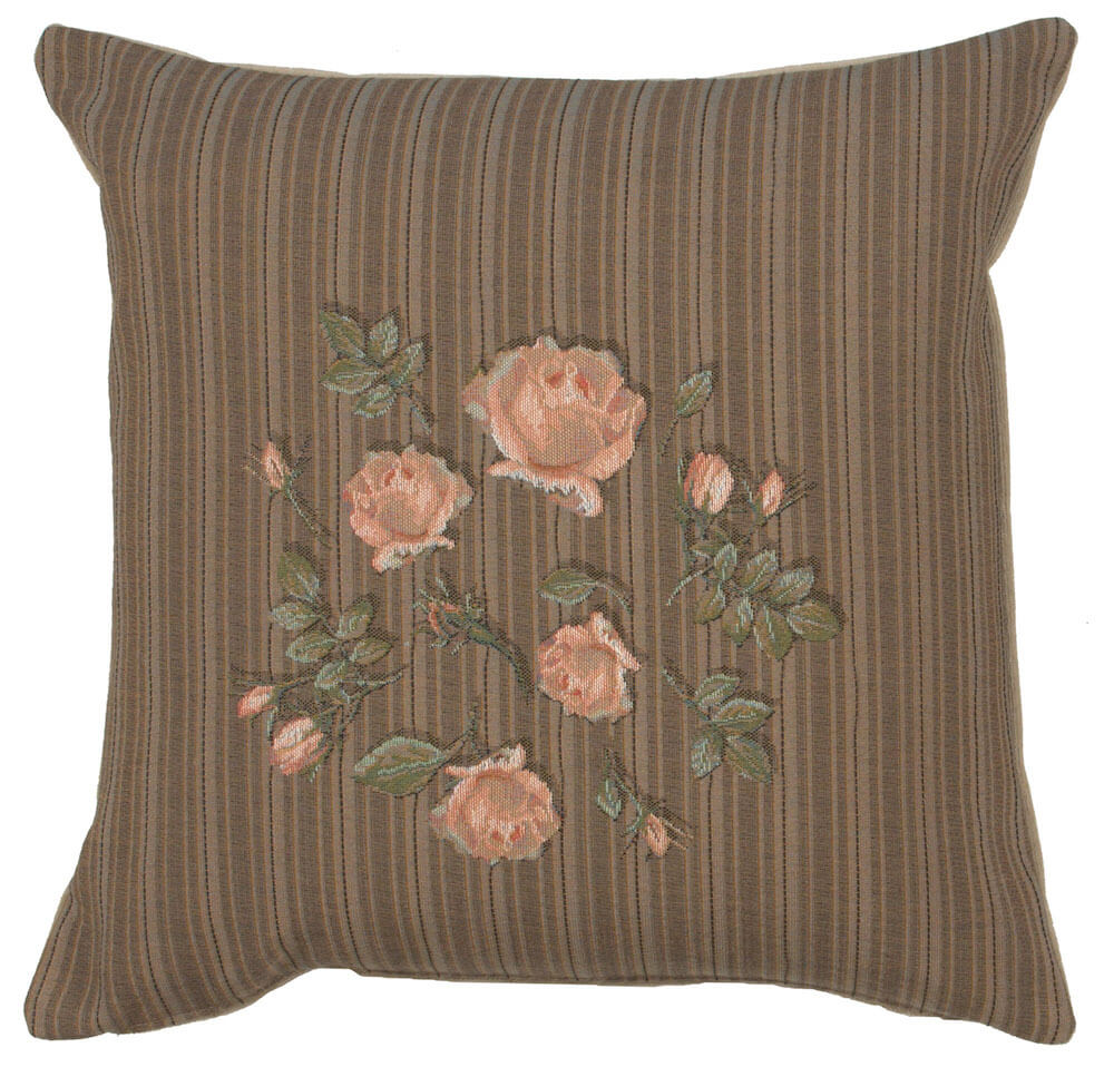 Pink Roses Floral French Pillow Cover 