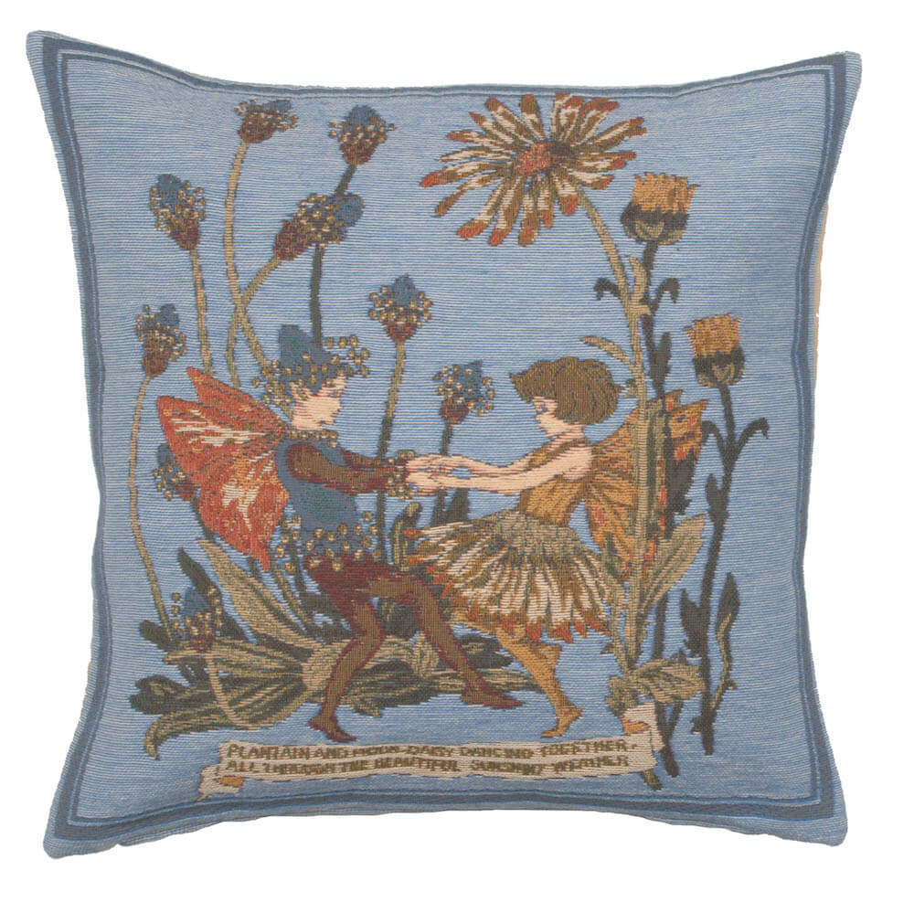 Plantain and Calendula Fairies Cicely Mary Barker  European Pillow Cover 