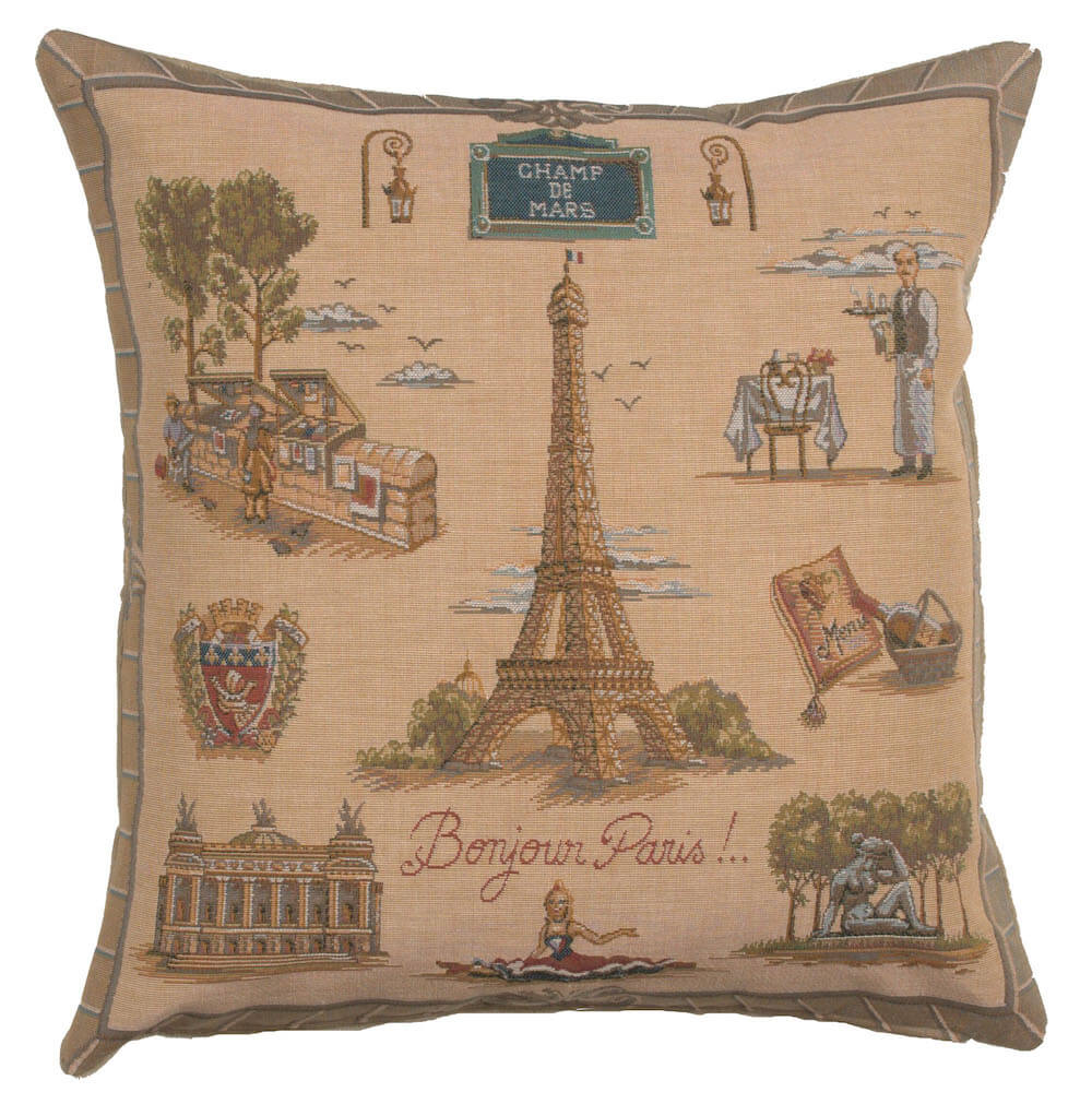 Paris Tour Eiffel French Pillow Cover 