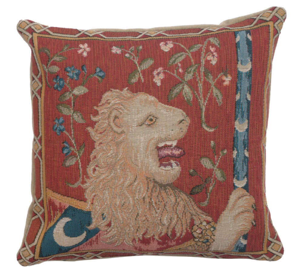 The Medieval Lion French Pillow Cover 