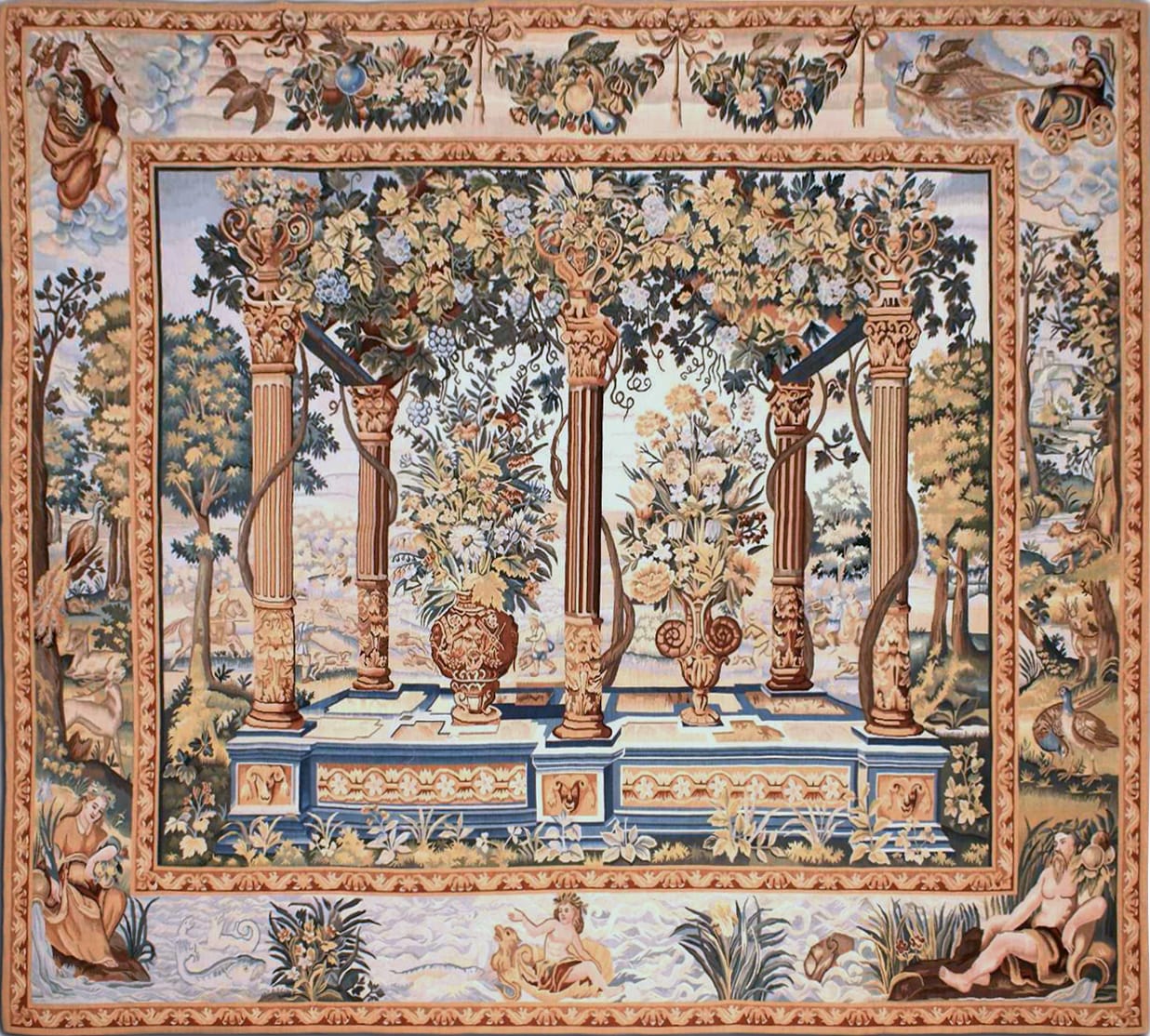 Hand Woven French Style Garden Verdure Wall Tapestry Hand Woven French Style Garden Verdure Wall Tapestry