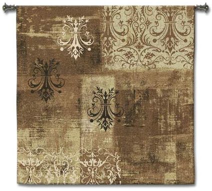 Damask Flax Square Wall Tapestry C-4131, 4131-Wh, 4131C, 4131Wh, 50-59Inchestall, 50-59Incheswide, 53H, 53W, Abstract, Art, Brown, Carolina, USAwoven, Contemporary, Damask, Flax, Hanging, Modern, Square, Tapastry, Tapestries, Tapestry, Tapistry, Wall, tapestries, tapestrys, hangings, and, the