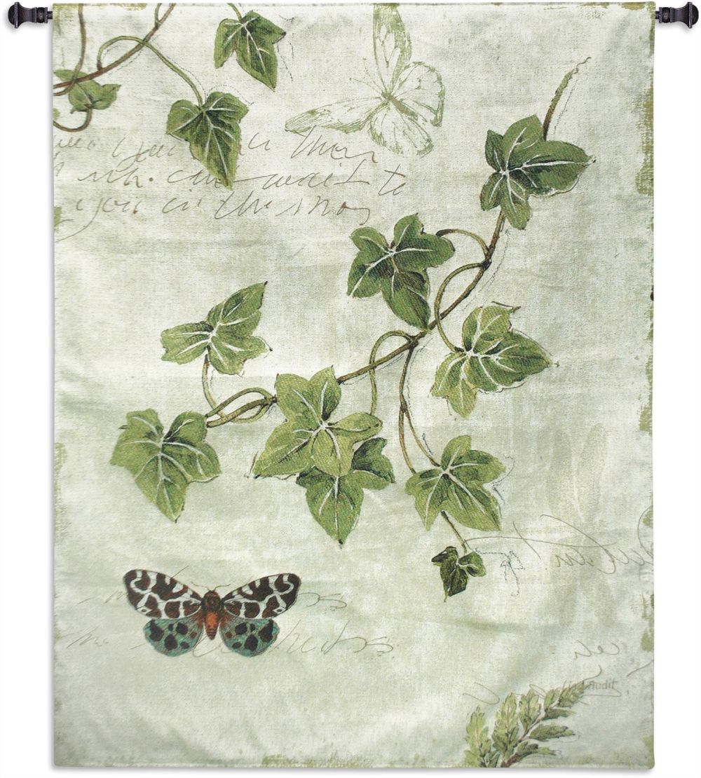 Ivy and Ferns II Wall Tapestry 40-49Incheswide, 40W, 50-59Inchestall, 53H, Abstract, Art, Blossoms, Botanical, Carolina, USAwoven, Contemporary, Cotton, Floral, Flower, Flowers, Gray, Green, Grey, Hanging, Light, Morning, Pedals, Pink, Tapastry, Tapestries, Tapestry, Tapistry, Vertical, Wall, Woven, tapestries, tapestrys, hangings, and, the, butteryfly, butterflies, dragonfly, dragonflies, ivy, ivies