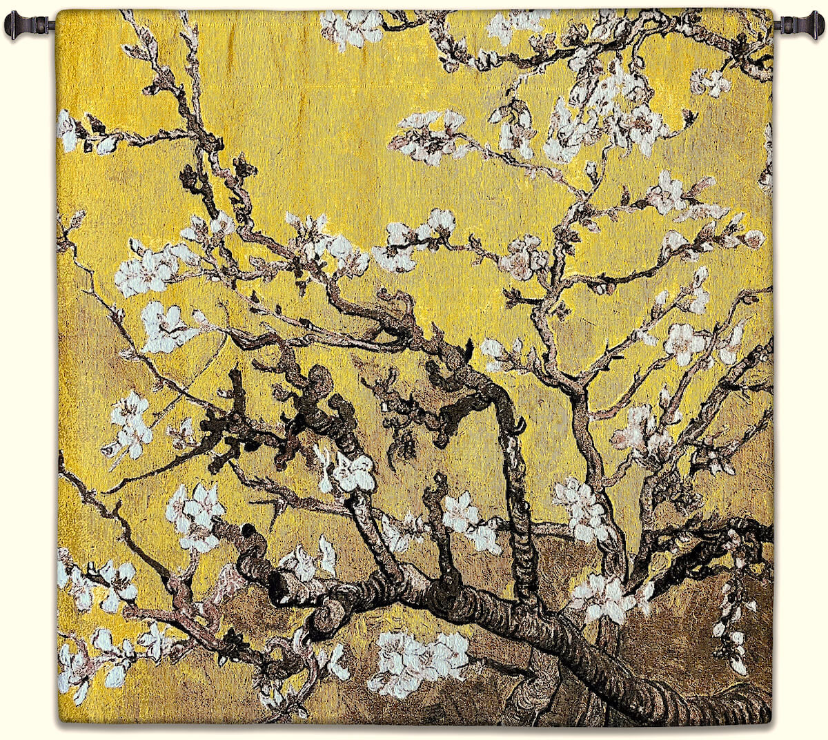 Almond Blossom Yellow Square Wall Tapestry Abstract, Almond, Art, S, Blossom, Yellow, Botanical, Carolina, USAwoven, Cotton, Floral, Flower, Flowers, Gogh, Gray, Grey, Hanging, Oriental, Pedals, Purple, Seller, Square, Tapestries, Tapestry, Top50, Tree, Van, Wall, White, Woven, Woven, Bestseller, tapestries, tapestrys, hangings, and, the, exclusive