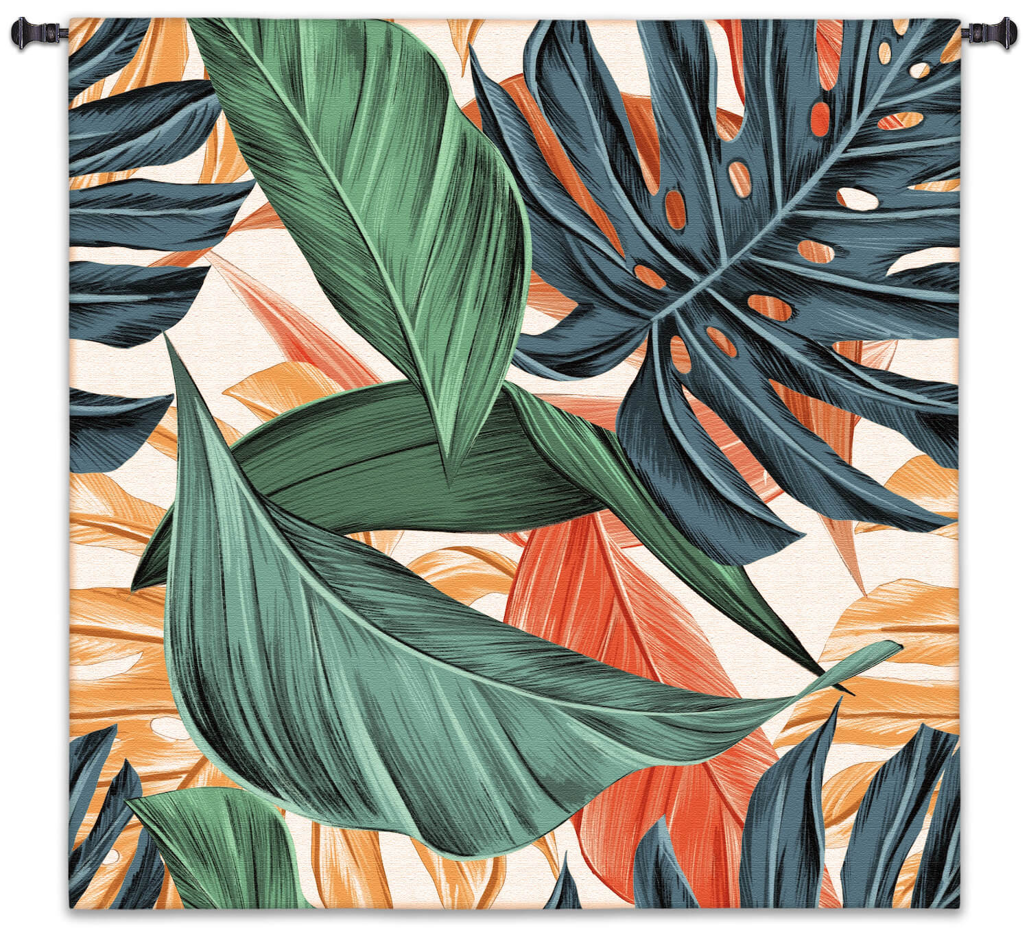 Tropical Leaves Square Wall Tapestry Tropical Leaves Square Wall Tapestry Exotic Plant Palm Colorful Leaf