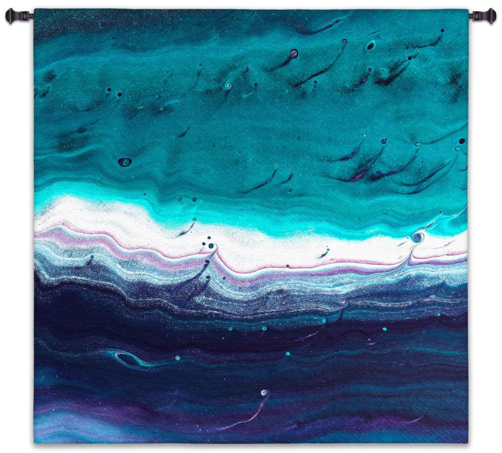 Color Waves Square Wall Tapestry 