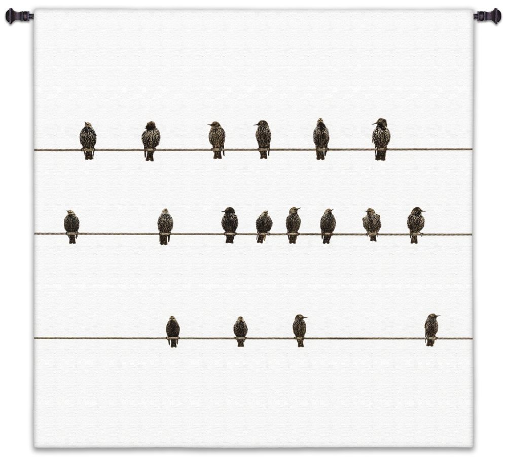 Birds on a Wire Square Wall Tapestry Birds on a Wire Square Wall Tapestry