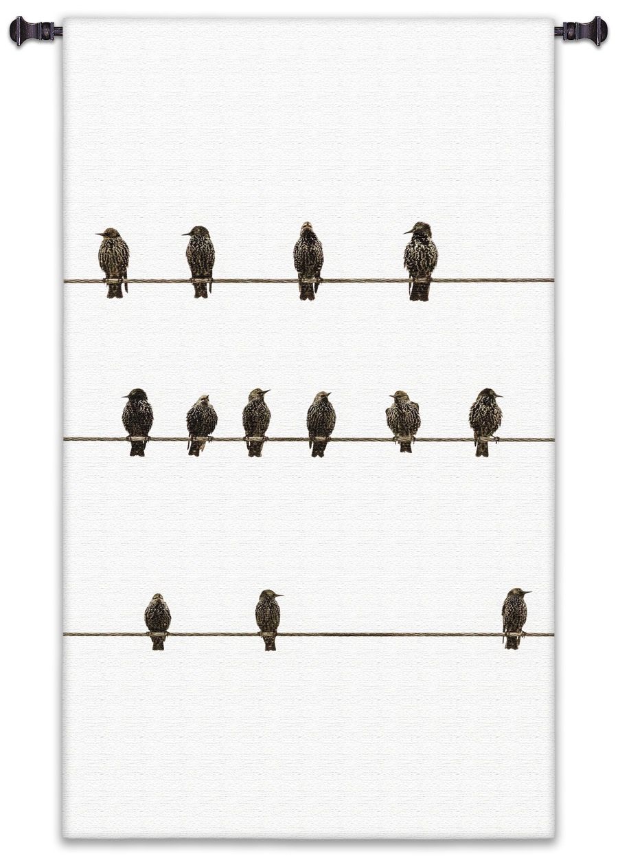 Birds on a Wire Vertical Wall Tapestry Birds on a Wire Vertical Wall Tapestry