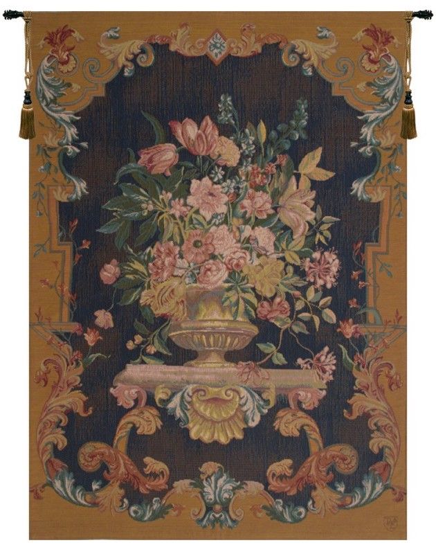Bouquet XVIII Blue French Wall Tapestry Hanging, Tapestries, Woven, tapestries, tapestrys, hangings, and, the, wool