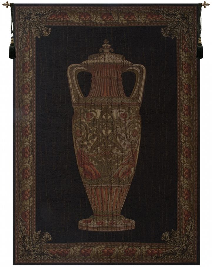 Amphora Urn Chenille Belgian Wall Tapestry cream, greek, roman, tapestries, tapestrys, hangings, and, the