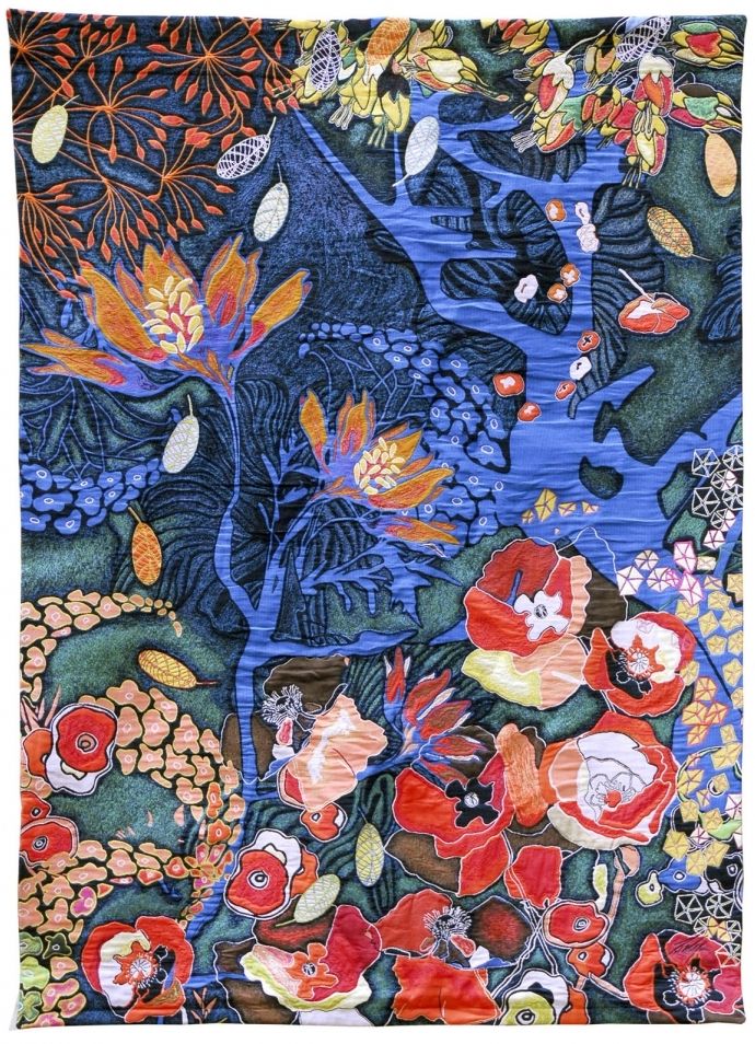 Garden of Creation French Wall Tapestry W-3590, 30-39Incheswide, 36W, 50-59Inchestall, 50-59Incheswide, 56H, 56W, 80-99Inchestall, 80H, Armide, Big, Cream, De, Floral, Flowers, French, Gold, Large, Really, Red, Rotonde, Tapestry, Vertical, Wall, Frenchwoven, Europeanwoven, tapestries, tapestrys, hangings, and, the