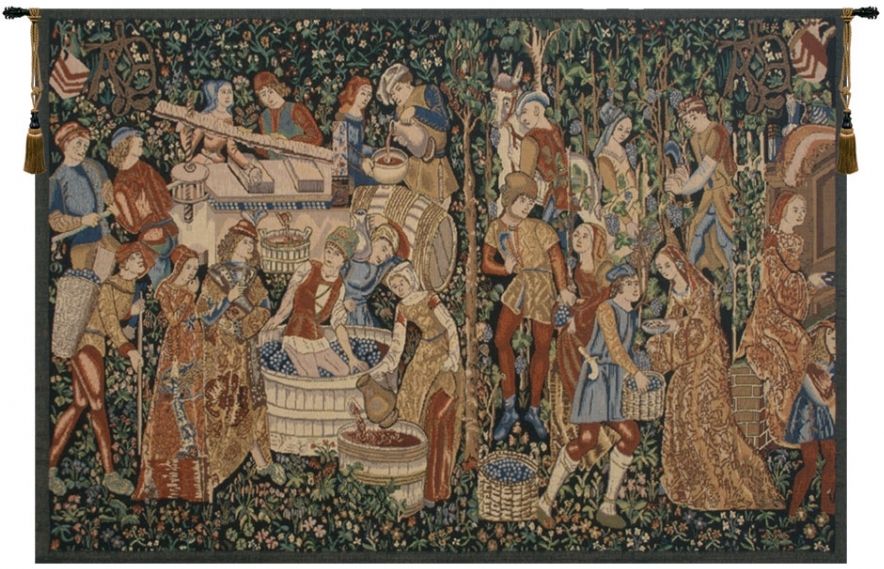 Vendanges Rust Belgian Wall Tapestry Hanging, Tapestries, Woven, tapestries, tapestrys, hangings, and, the, Renaissance, rennaisance, rennaissance, renaisance, renassance, renaissanse