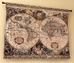 Antique Map Old World Brown Wall Tapestry - C-4185